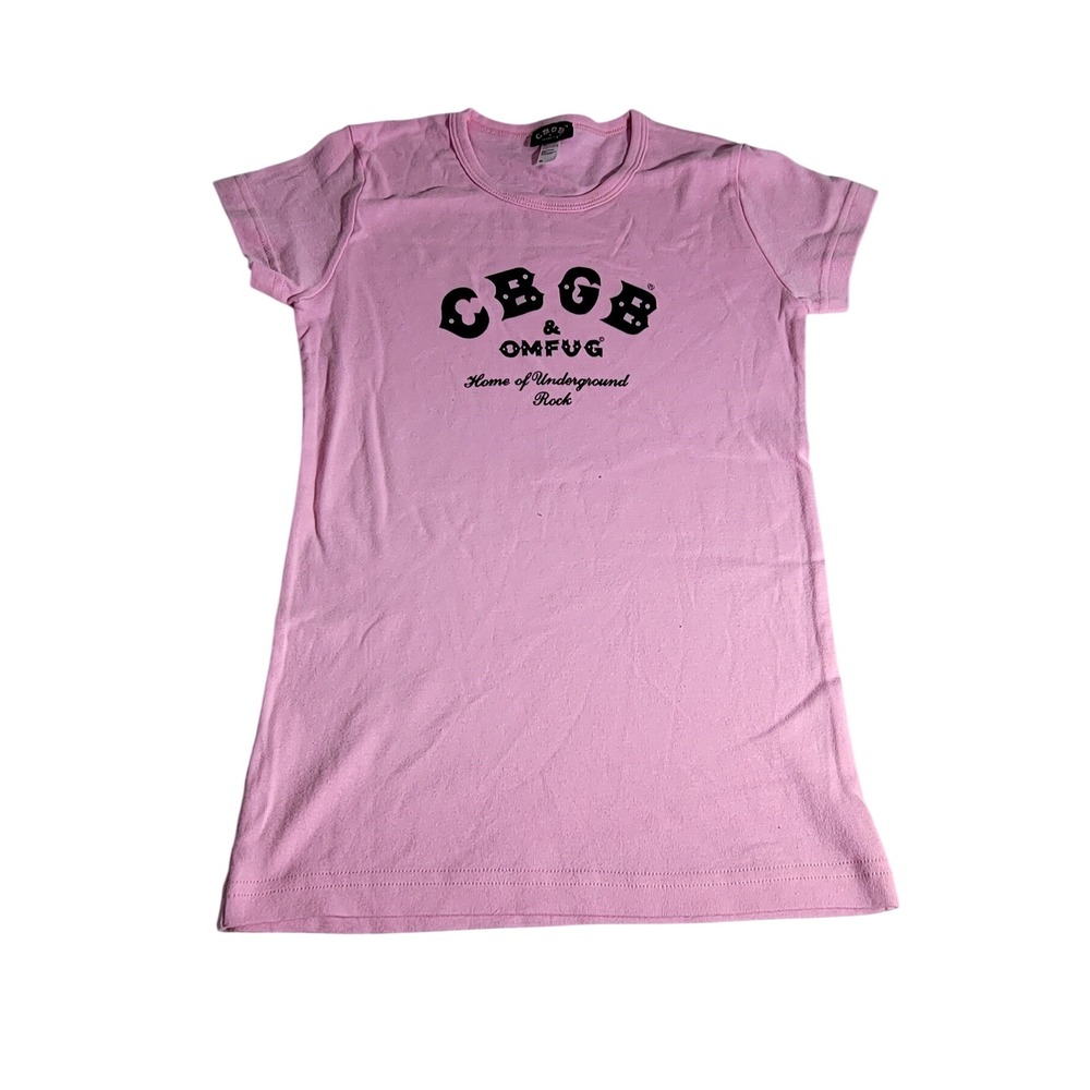 CBGB OMFG Pink Graphic T-Shirt Womens Medium Home of Underground Rock Punk Tee